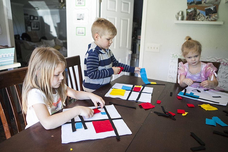 Simple Mondrian Art Project for Kids